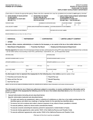 California Power of Attorney for Tax Matters