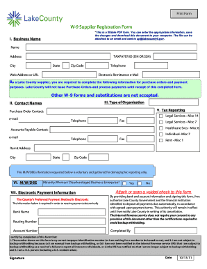 W-9 Supplier Registration Form