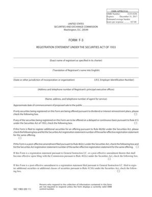Form F-3 Registration Statement