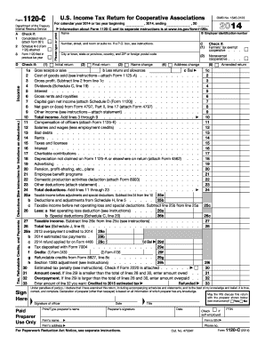 Form 1120-C US Income Tax Return for Cooperative Associations