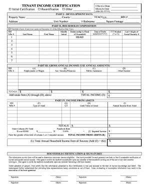 Tenant Income Certification