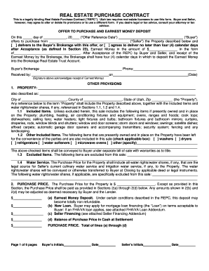 Utah Real Estate Purchase Contract