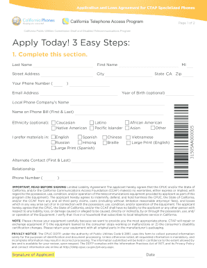 California CTAP Specialized Phones Application