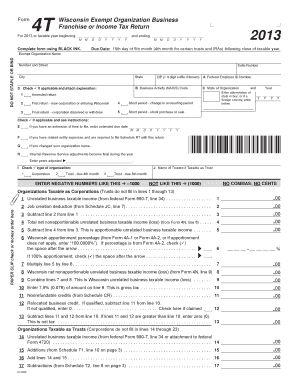 Wisconsin Exempt Organization Business Tax Return