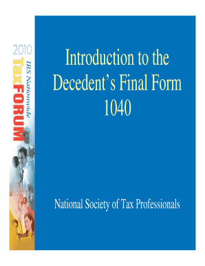 Decedent's Final Form 1040