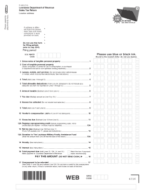 Louisiana Sales Tax Return