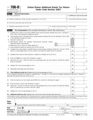 Form 706-D United States Additional Estate Tax Return
