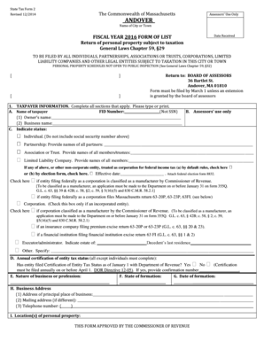 Massachusetts State Tax Form 2