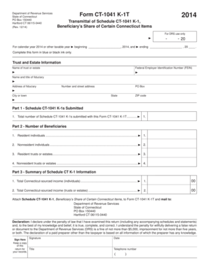Connecticut Form CT-1041 K-1T