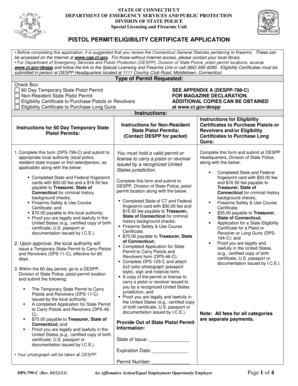 Connecticut Pistol Permit Application