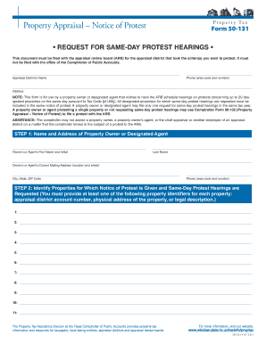 Texas Property Appraisal Notice of Protest