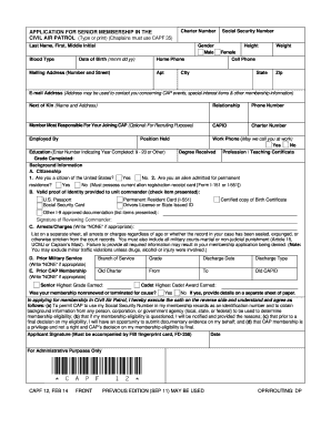 Civil Air Patrol Senior Membership Application