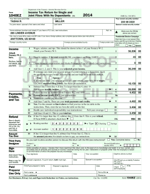 Form 1040EZ 2014