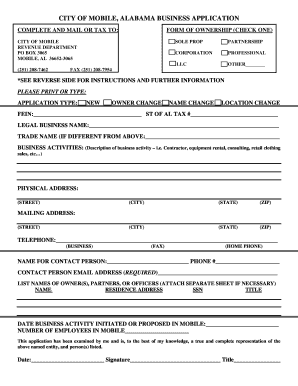 City of Mobile Business Application