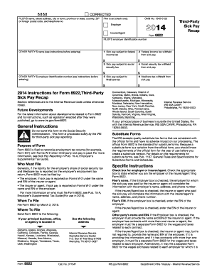 IRS Form 8922 Third-Party Sick Pay Recap