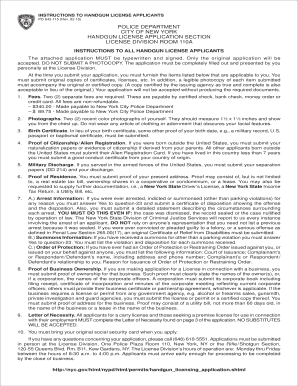 New York Handgun License Application
