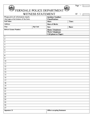 Witness Statement Form