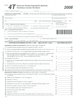 Wisconsin Exempt Organization Business Tax Return