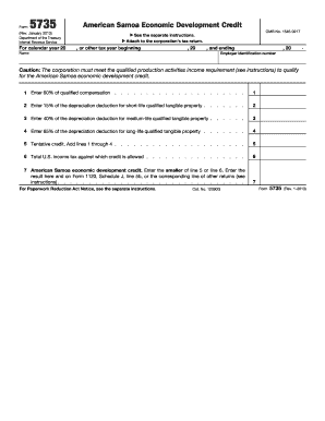 Form 5735 American Samoa Economic Development Credit