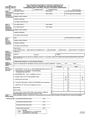 New Hampshire Real Estate Transfer Tax Declaration