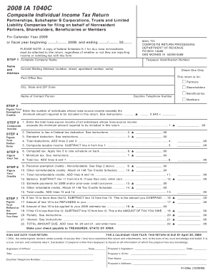 Iowa Composite Individual Income Tax Return