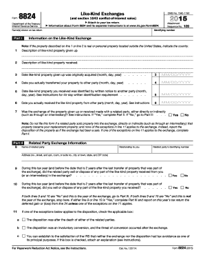 IRS Form 8824 Like-Kind Exchange