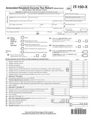 New York State Amended Resident Income Tax Return