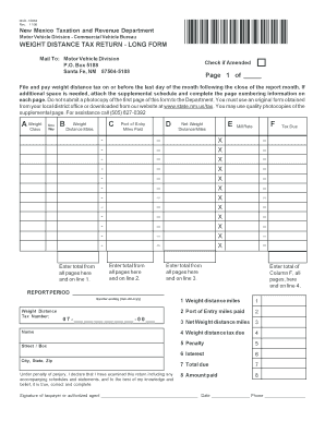 New Mexico Weight Distance Tax Return