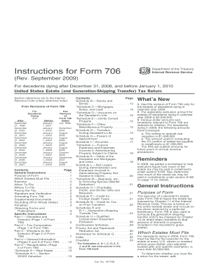 US Estate Tax Return Form 706