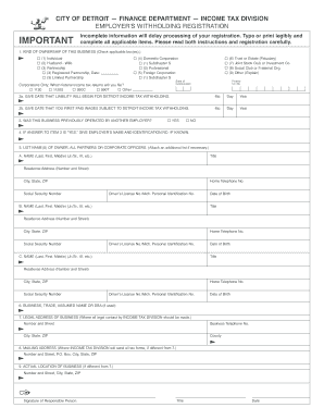 Form DSS4 - Employer&amp;#39;s Withholding Registration ... - City of Detroit - detroitmi