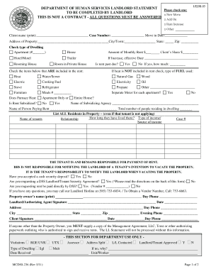 Landlord Statement Form