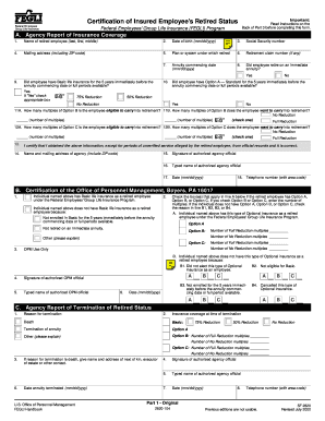 Certification of Insured Employee's Retired Status