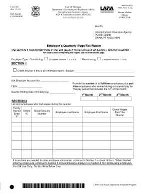 Michigan Employer Quarterly Wage/Tax Report