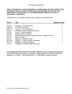 California Unlawful Detainer Complaint Form