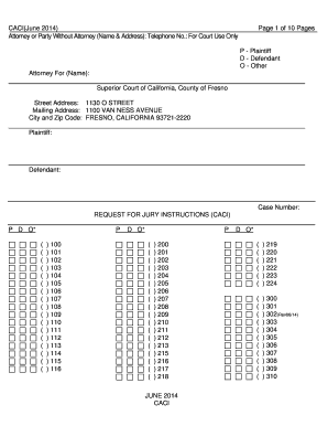 California Jury Instructions Request Form