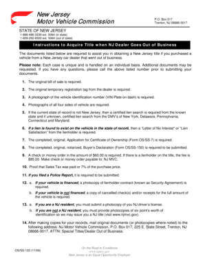 New Jersey Vehicle Title Application