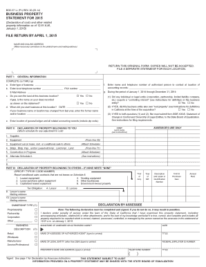California Business Property Statement