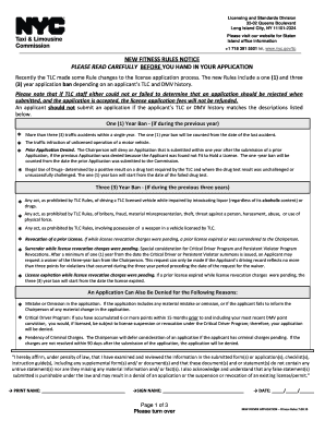 New York City TLC Driver License Application