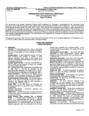 Noninsured Crop Disaster Assistance Program Application