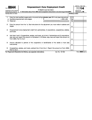 Form 8844 Empowerment Zone Employment Credit