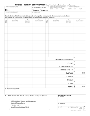 Invoice Receipt Certification Form