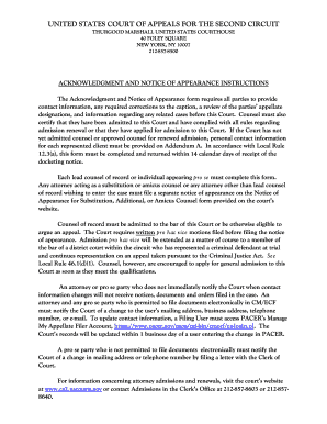 Acknowledgment and Notice of Appearance