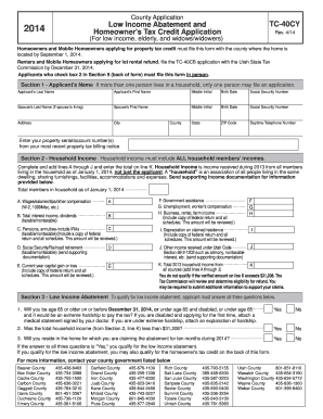 Utah Homeowner's Tax Credit Application