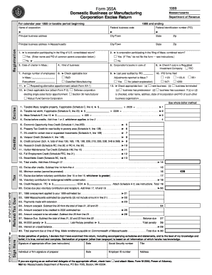 Massachusetts Corporation Excise Return Form 355A