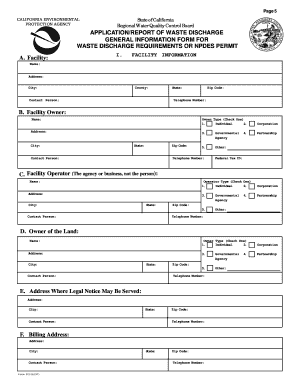 California Report of Waste Discharge