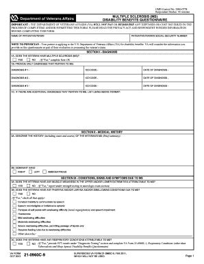 Multiple Sclerosis Disability Benefits Questionnaire