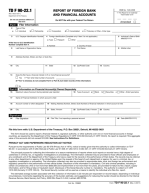 TD F 90-22.1 Report of Foreign Bank