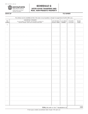 Schedule G Inheritance Tax Return