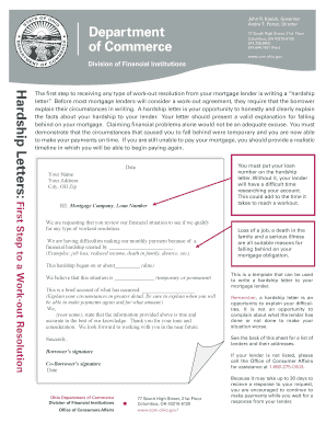 Ohio Hardship Letter Template