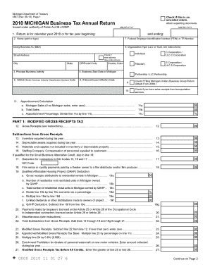 Michigan Business Tax Annual Return